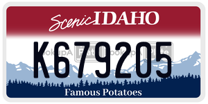 K679205  license plate in ID