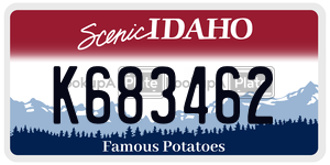 K683462  license plate in ID