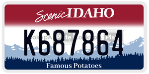 K687864  license plate in ID