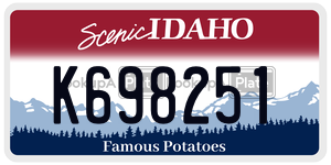 K698251  license plate in ID