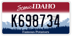 K698734  license plate in ID