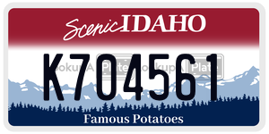 K704561 license plate in Idaho