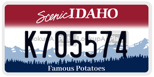 K705574  license plate in ID