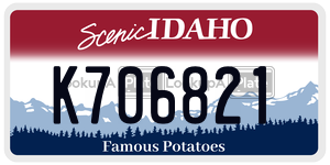 K706821  license plate in ID