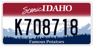 K708718  license plate in ID