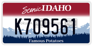 K709561  license plate in ID