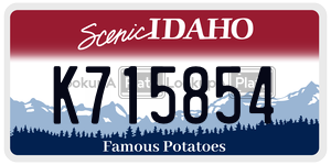 K715854  license plate in ID