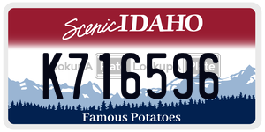 K716596 license plate in Idaho