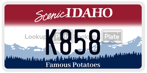 K858  license plate in ID