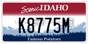 K8775M  license plate in ID