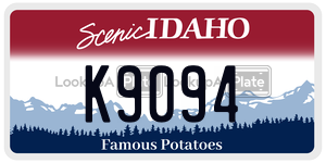 K9094  license plate in ID
