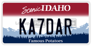 KA7DAR  license plate in ID