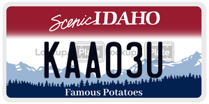 KAA03U  license plate in ID