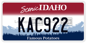 KAC922  license plate in ID