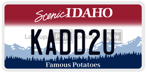 KADD2U  license plate in ID