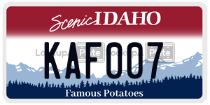 KAF007  license plate in ID