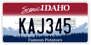 KAJ345  license plate in ID