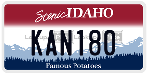 KAN180  license plate in ID