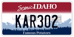 KAR302  license plate in ID