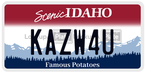 KAZW4U  license plate in ID