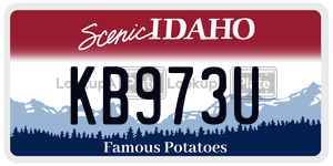 KB973U  license plate in ID