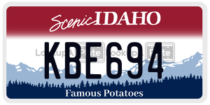 KBE694  license plate in ID