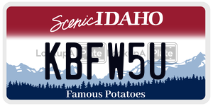 KBFW5U  license plate in ID