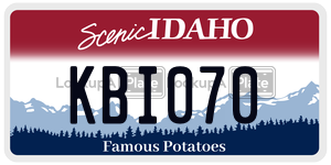 KBI070  license plate in ID