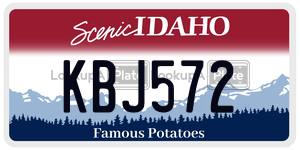 KBJ572  license plate in ID