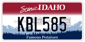 KBL585  license plate in ID