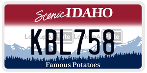 KBL758  license plate in ID