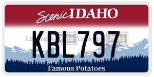 KBL797  license plate in ID