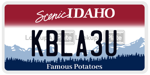KBLA3U  license plate in ID