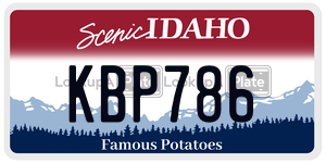 KBP786  license plate in ID