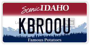KBR00U  license plate in ID