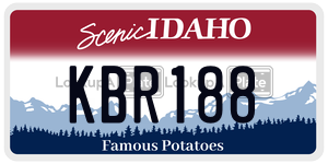 KBR188  license plate in ID
