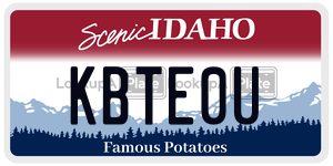KBTE0U  license plate in ID