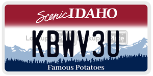 KBWV3U license plate in Idaho