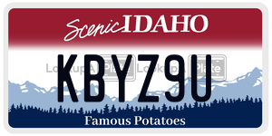 KBYZ9U  license plate in ID