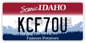 KCF70U  license plate in ID
