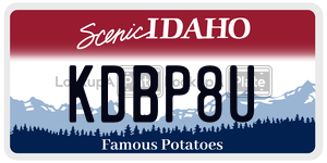 KDBP8U  license plate in ID