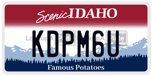 KDPM6U  license plate in ID