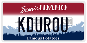 KDUR0U  license plate in ID