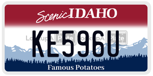 KE596U  license plate in ID