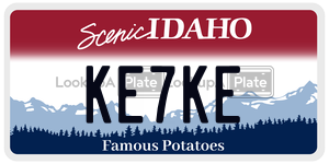 KE7KE  license plate in ID