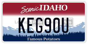 KEG90U  license plate in ID