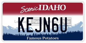 KEJN6U  license plate in ID