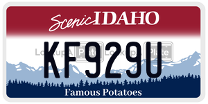 KF929U  license plate in ID