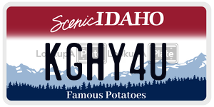 KGHY4U  license plate in ID