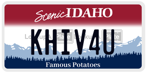 KHIV4U  license plate in ID